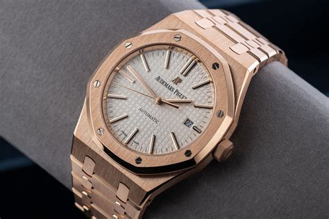 audemars piguet royal oak rose gold white face|ap royal oak retail price.